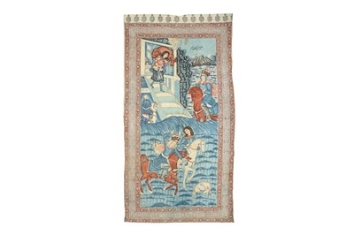 Lot 400 - A KALAMKARI COTTON HANGING OF BAHRAM AND GOLANDAM