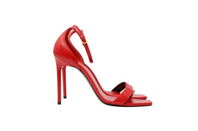 Lot 25 - Saint Laurent Red Amber 120 Heeled Sandal - Size 41