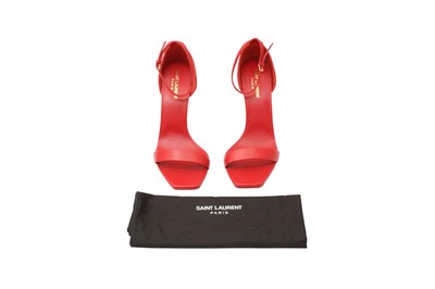 Lot 25 - Saint Laurent Red Amber 120 Heeled Sandal - Size 41