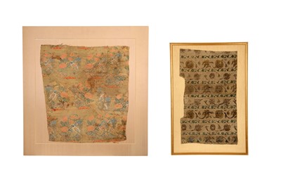 Lot 57 - TWO SAFAVID SILK TEXTILE FRAGMENTS