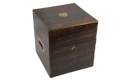 Lot 79 - A COROMANDEL AND BASS BOUND DECANTER BOX, 19TH CENTURY