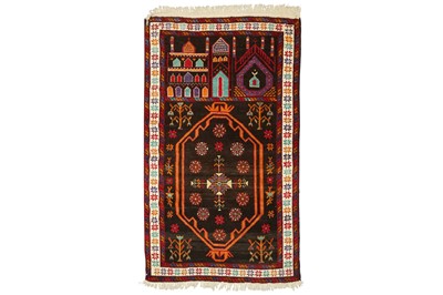 Lot 528 - A BALOUCH PRAYER RUG, WEST PERSIA