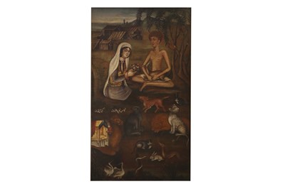 Lot 49 - A PORTRAIT OF LAYLA AND MAJNUN