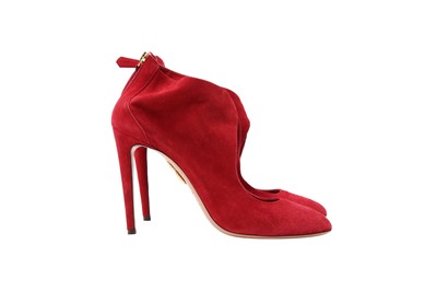 Lot 77 - Aquazzura Wine Cut Out Heeled Shoe Boot - Size 41