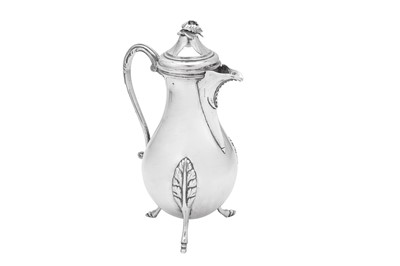 Lot 151 - A heavy early 19th century Ottoman Turkish silver coffee pot, circa 1830 Tughra of Mahmud II (1808-39)