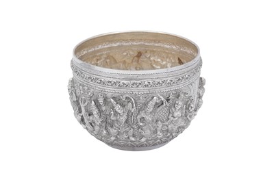 Lot 142 - An early 20th century Burmese unmarked silver bowl, Rangoon circa 1920