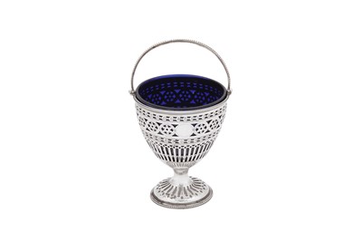 Lot 431 - A George III sterling silver sugar basket, London 1782 by Robert Hennell I (reg. 30th May 1772)