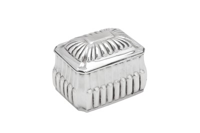 Lot 224 - A mid-19th century Austrian (Polish) 800 standard silver sugar box (zukerdose), Lemberg (Lviv / Lwów) circa 1875, makers mark IV or AI ligatured in an oval