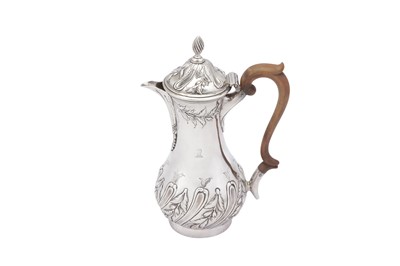 Lot 475 - An early George III sterling silver hot water pot, London 1764 by David Whyte & William Holmes