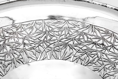 Lot 113 - An early 20th century Chinese Export silver basket, Canton circa 1920 retailed by Wang Hing