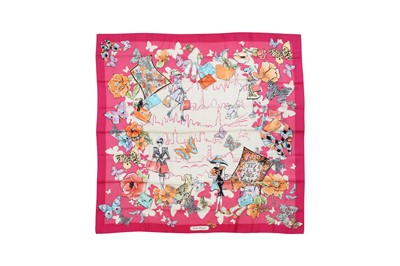 Lot 66 - Salvatore Ferragamo 'Fashion And Butterfly' Silk Print Scarf