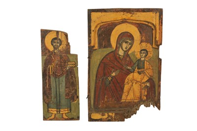 Lot 217 - A GREEK ICON TRIPTYCH, 19TH CENTURY