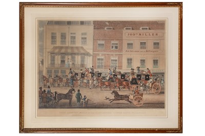 Lot 153 - Pollard (James) & Rosenberg (C., engraver) West Country mails at the Gloucester Coffee House, Piccadilly