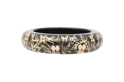 Lot 474 - Louis Vuitton Black Monogram Inclusion Wide XL Bangle