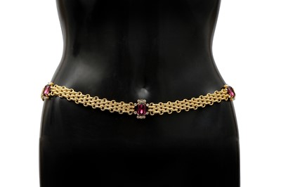 Lot 406 - Dolce & Gabbana Crystal Chain Belt - Size 85