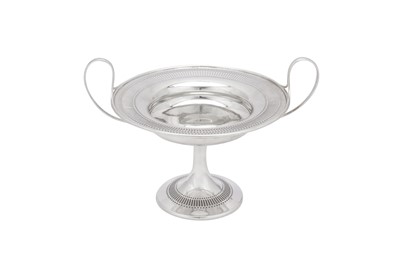 Lot 382 - An Edwardian sterling silver twin handled pedestal fruit bowl, London 1905 by Mappin and Webb