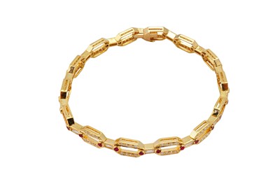 Lot 96 - A diamond and ruby bracelet