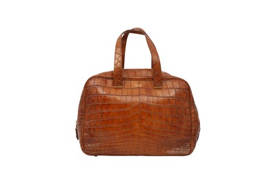 Lot 351 - λ Giorgio Armani Tan Crocodile Bowling Bag