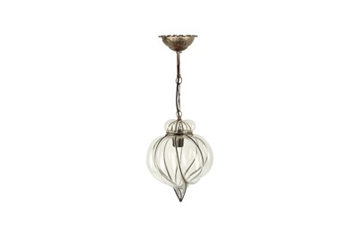Lot 503 - A VENETIAN HAND BLOWN GLASS HANGING LIGHT