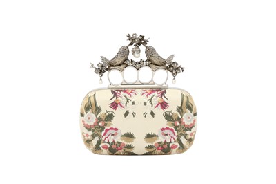 Lot 367 - Alexander McQueen Cream Flower Four Ring Clutch