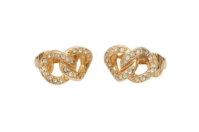 Lot 398 - Christian Dior Crystal Linked Circle Clip On Earrings