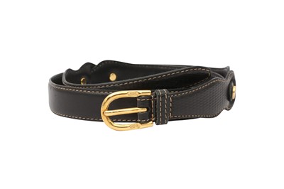 Lot 456 - Gucci Black Skinny Detail Belt - Size 75