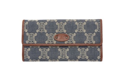 Lot 178 - Celine Denim Jacquard Flap Long Wallet