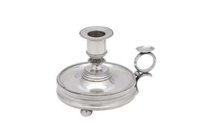 Lot 193 - An Alexander III late 19th century Russian 84 zolotnik silver chamberstick, Saint Petersburg circa 1890 by Timothy Hesketh