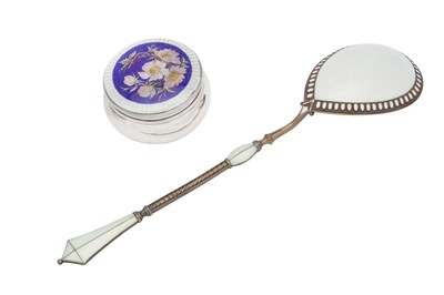 Lot 22 - An early 20th century Norwegian 930 standard silver gilt and guilloche enamel spoon, Bergen circa 1910 by Marius Hammer