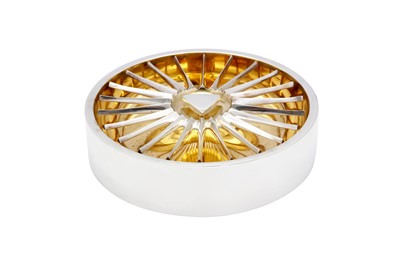 Lot 340 - An Elizabeth II modernist parcel gilt sterling silver rose bowl or centrepiece, London 1969 designed by Alex Styles (1922-2017) for Garrard and Co