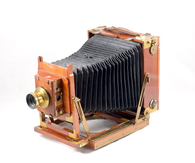 Lot 259 - A Good, Brass Bound Thornton Pickard Half Plate Focal Plane Camera