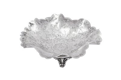 Lot 140 - A rare late 19th century Egyptian silver sweets dish, probably Cairo circa 1880 by Nisan Karanbogosyan