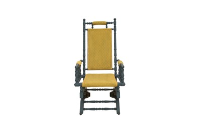 Lot 129 - AN AMERICAN TURNED WOOD ROCKING CHAIR, CIRCA 1900