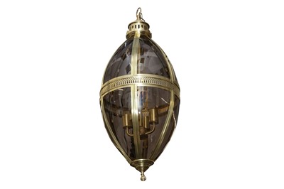 Lot 163 - PURE WHITE LINES, A LONG BRASS TRASTEVERE LANTERN