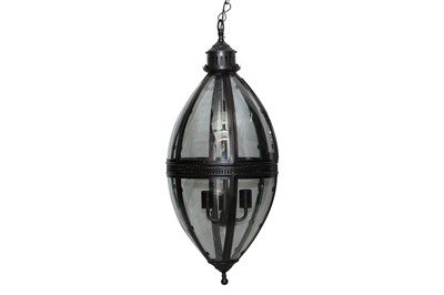 Lot 158 - PURE WHITE LINES, A LONG BLACK POWDER COATED TRASTEVERE LANTERN