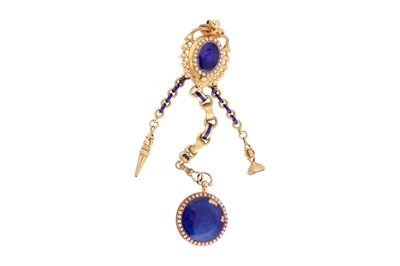 Lot 351 - CHATELAINE VERGE POCKET WATCH.