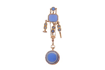 Lot 324 - CHATELAINE VERGE POCKET WATCH.