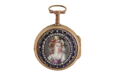 Lot 339 - ISAAC SORET & FILS GILT VERGE POCKET WATCH.