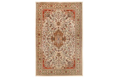 Lot 33 - A VERY FINE PART SILK TABRIZ CARPET
