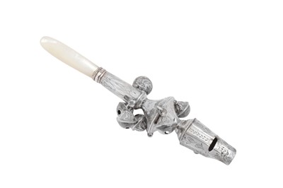 Lot 13 - A George III sterling silver babies rattle, London 1812 by Peter and William Bateman