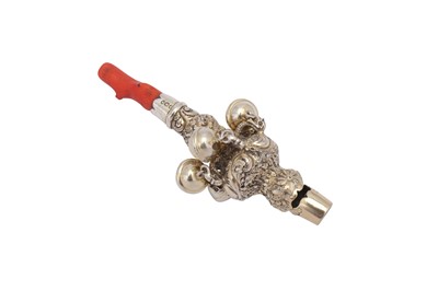 Lot 15 - A George IV sterling silver gilt babies rattle, London 1821 by William Edwards (reg. 11th Dec 1800)