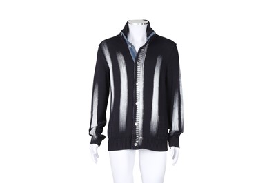 Lot 175 - Dolce & Gabbana Men's Navy Paint Stripe Cardigan - Size 54