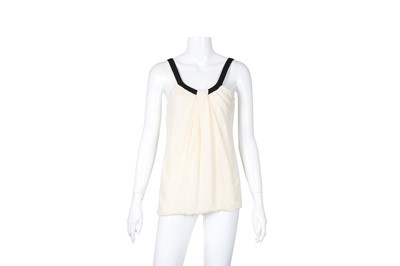 Lot 487 - Gucci Cream Silk Pleat Detail Camisole Top - Size 42