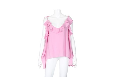 Lot 53 - Stella McCartney Pink Silk Ruffle Blouse - Size 40
