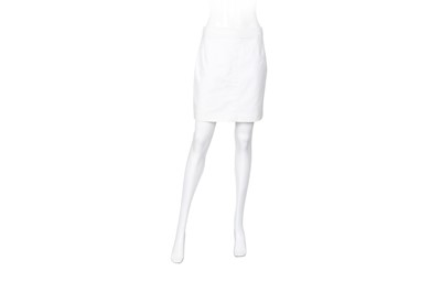 Lot 513 - Gucci White Cotton A Line Skirt - Size 44