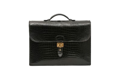 Lot 421 - λ Hermes Black Shiny Crocodile Sac A Depeche 38
