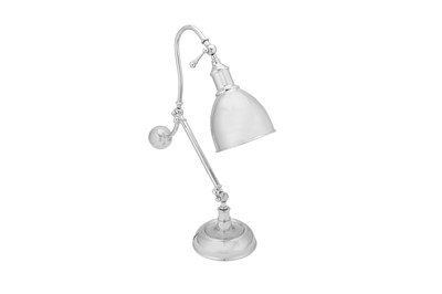 Lot 487 - PURE WHITE LINES, A NICKEL PLATED 'TULLEY' DESK LAMP, CONTEMPORARY