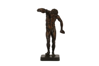 Lot 240 - SABATINO DE ANGELIS (ITALIAN 1838-?) A BRONZE OF A DANCING FAUN, 1906