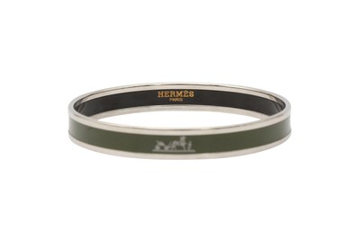 Lot 200 - Hermes Green Logo Enamel Bangle