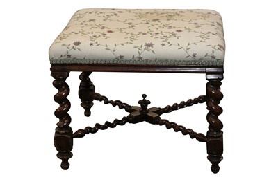 Lot 116 - A MAHOGANY FOOTSTOOL, 19TH CENTURY